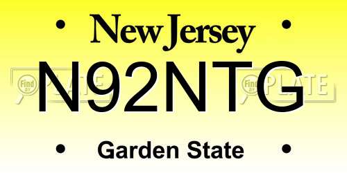 N92NTG New Jersey License Plate