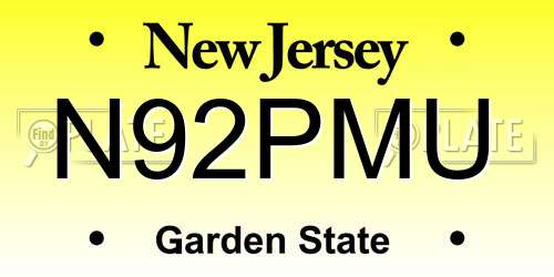 N92PMU New Jersey License Plate