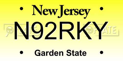 N92RKY New Jersey License Plate