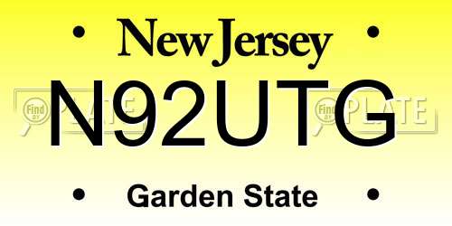 N92UTG New Jersey License Plate