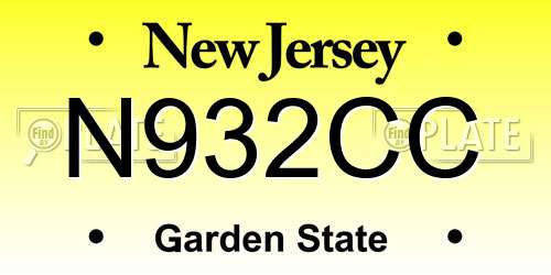 N932CC New Jersey License Plate