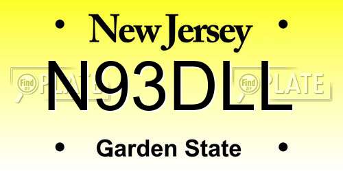N93DLL New Jersey License Plate