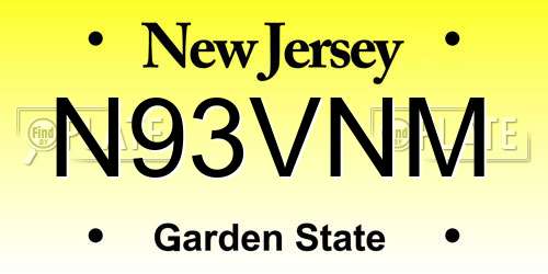 N93VNM New Jersey License Plate
