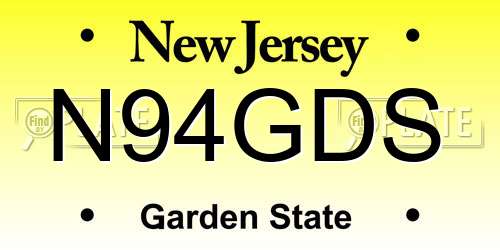 N94GDS New Jersey License Plate