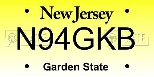 N94GKB New Jersey License Plate