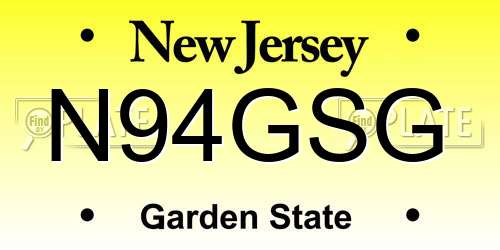 N94GSG New Jersey License Plate