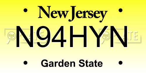 N94HYN New Jersey License Plate