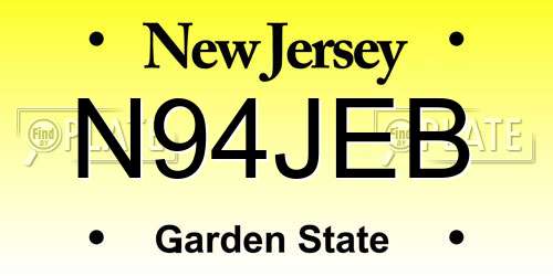 N94JEB New Jersey License Plate