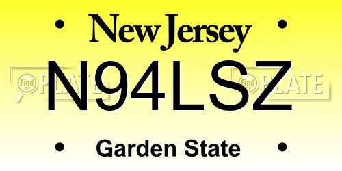N94LSZ New Jersey License Plate