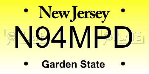 N94MPD New Jersey License Plate