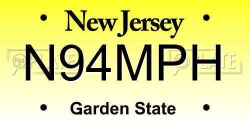 N94MPH New Jersey License Plate