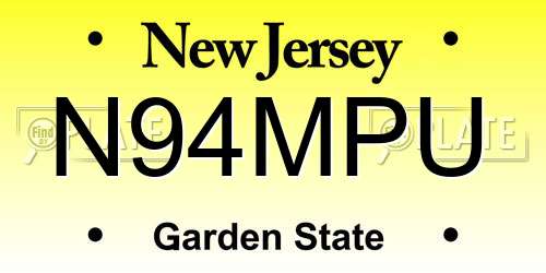 N94MPU New Jersey License Plate