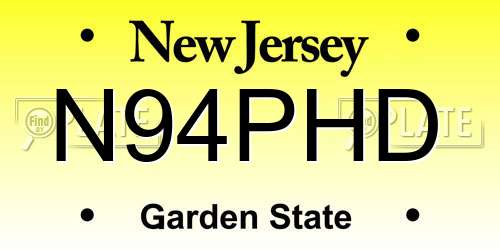 N94PHD New Jersey License Plate