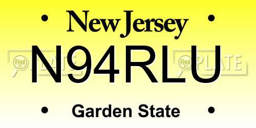 N94RLU New Jersey License Plate