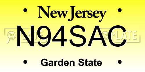 N94SAC New Jersey License Plate