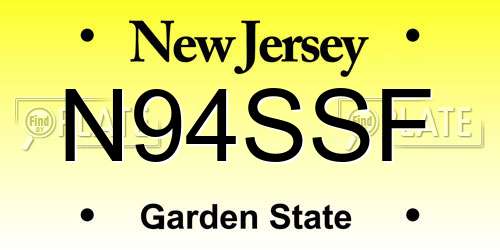 N94SSF New Jersey License Plate