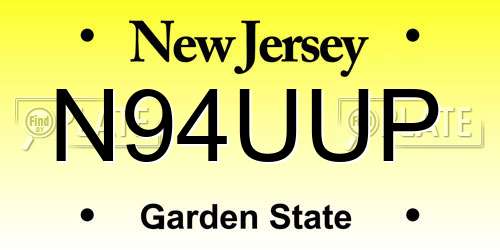 N94UUP New Jersey License Plate