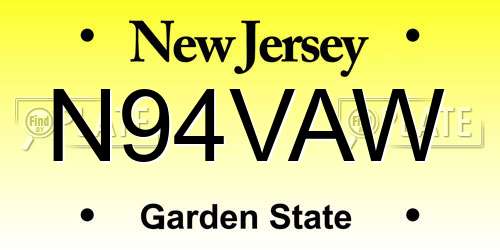 N94VAW New Jersey License Plate