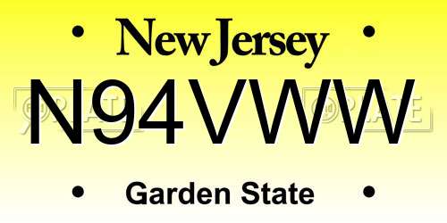 N94VWW New Jersey License Plate