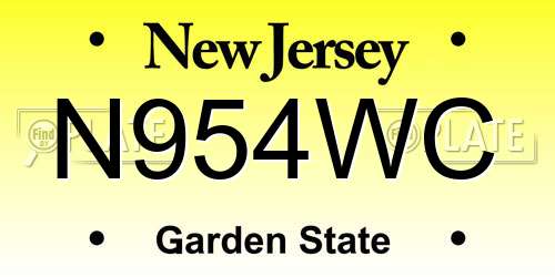 N954WC New Jersey License Plate