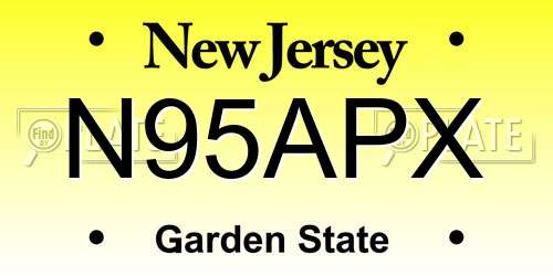 N95APX New Jersey License Plate