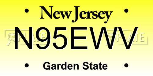 N95EWV New Jersey License Plate