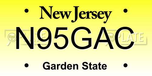 N95GAC New Jersey License Plate