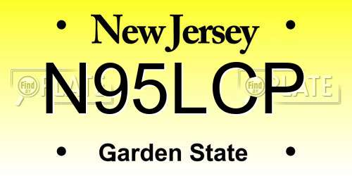 N95LCP New Jersey License Plate