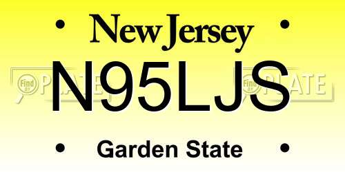 N95LJS New Jersey License Plate