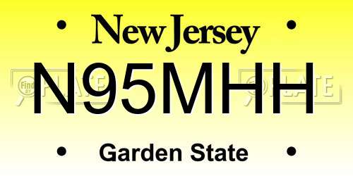 N95MHH New Jersey License Plate
