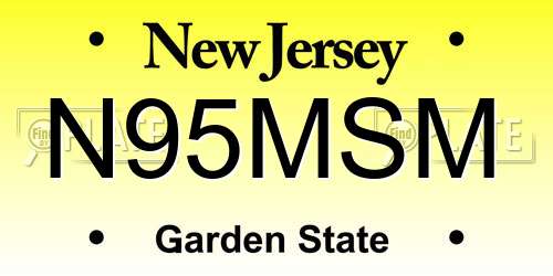 N95MSM New Jersey License Plate