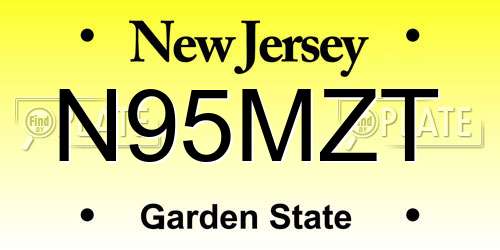 N95MZT New Jersey License Plate