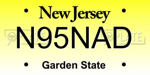 N95NAD New Jersey License Plate