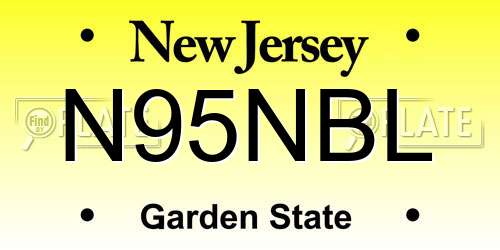 N95NBL New Jersey License Plate