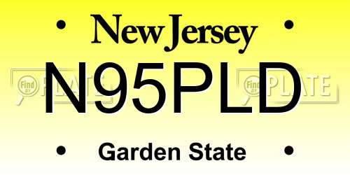 N95PLD New Jersey License Plate