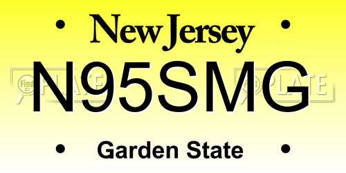 N95SMG New Jersey License Plate