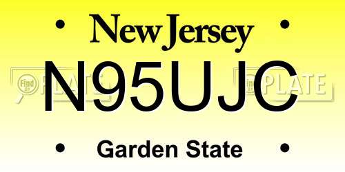 N95UJC New Jersey License Plate