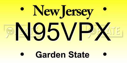 N95VPX New Jersey License Plate