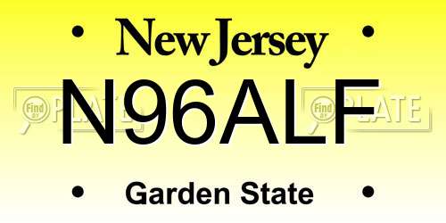 N96ALF New Jersey License Plate