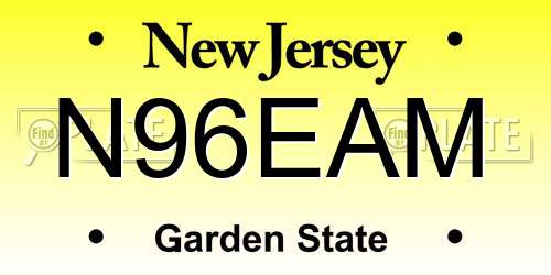 N96EAM New Jersey License Plate