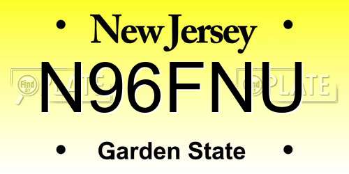 N96FNU New Jersey License Plate
