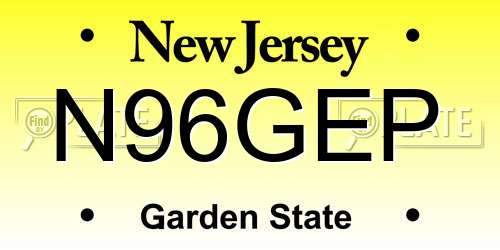 N96GEP New Jersey License Plate