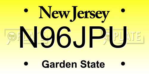 N96JPU New Jersey License Plate