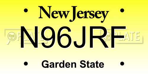 N96JRF New Jersey License Plate