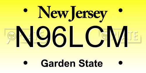 N96LCM New Jersey License Plate