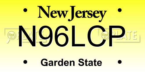 N96LCP New Jersey License Plate
