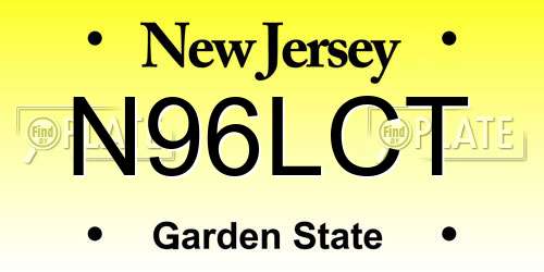 N96LCT New Jersey License Plate