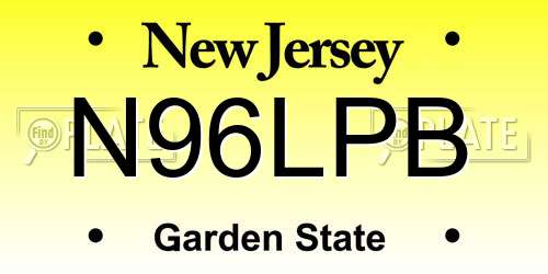 N96LPB New Jersey License Plate