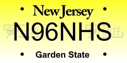 N96NHS New Jersey License Plate