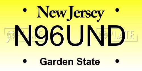 N96UND New Jersey License Plate